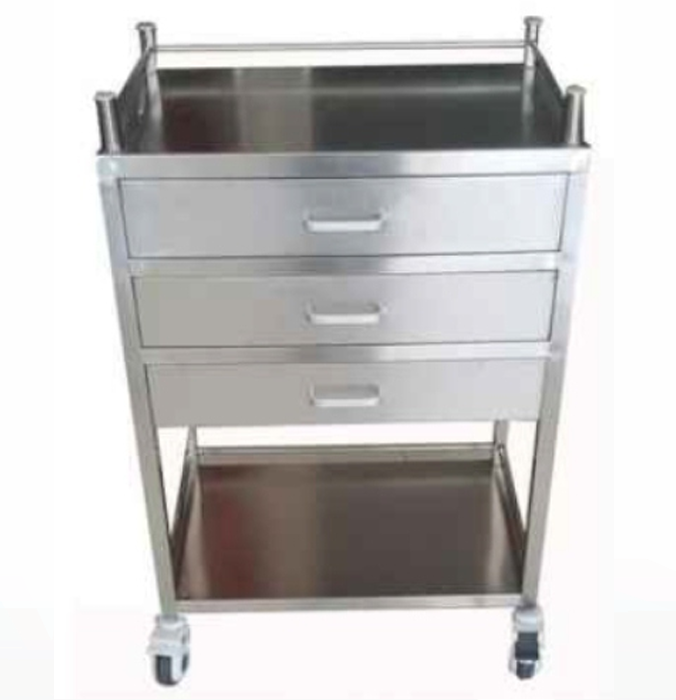 trolley stainless steel 3drawer
