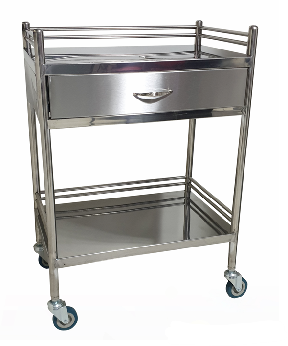 ligh stainless steel 1 drawer trolley