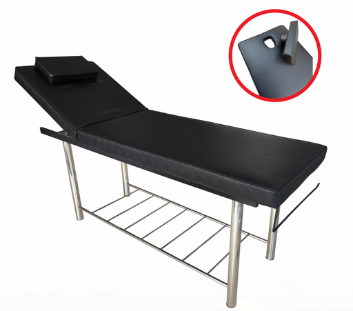 [lea-ex02-fh] examination couch with face holes stainless steel