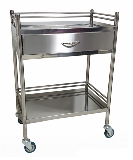 [lea-trss200] ligh stainless steel 1 drawer trolley